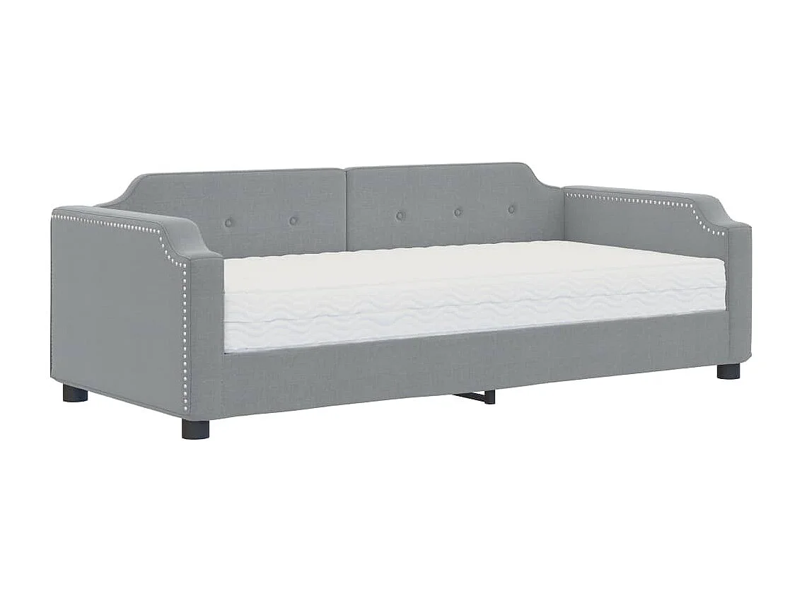 Lit de jour avec matelas gris clair 80x200 tissu