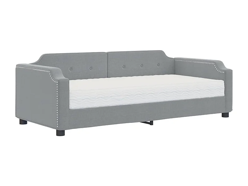 Lit de jour avec matelas gris clair 80x200 tissu