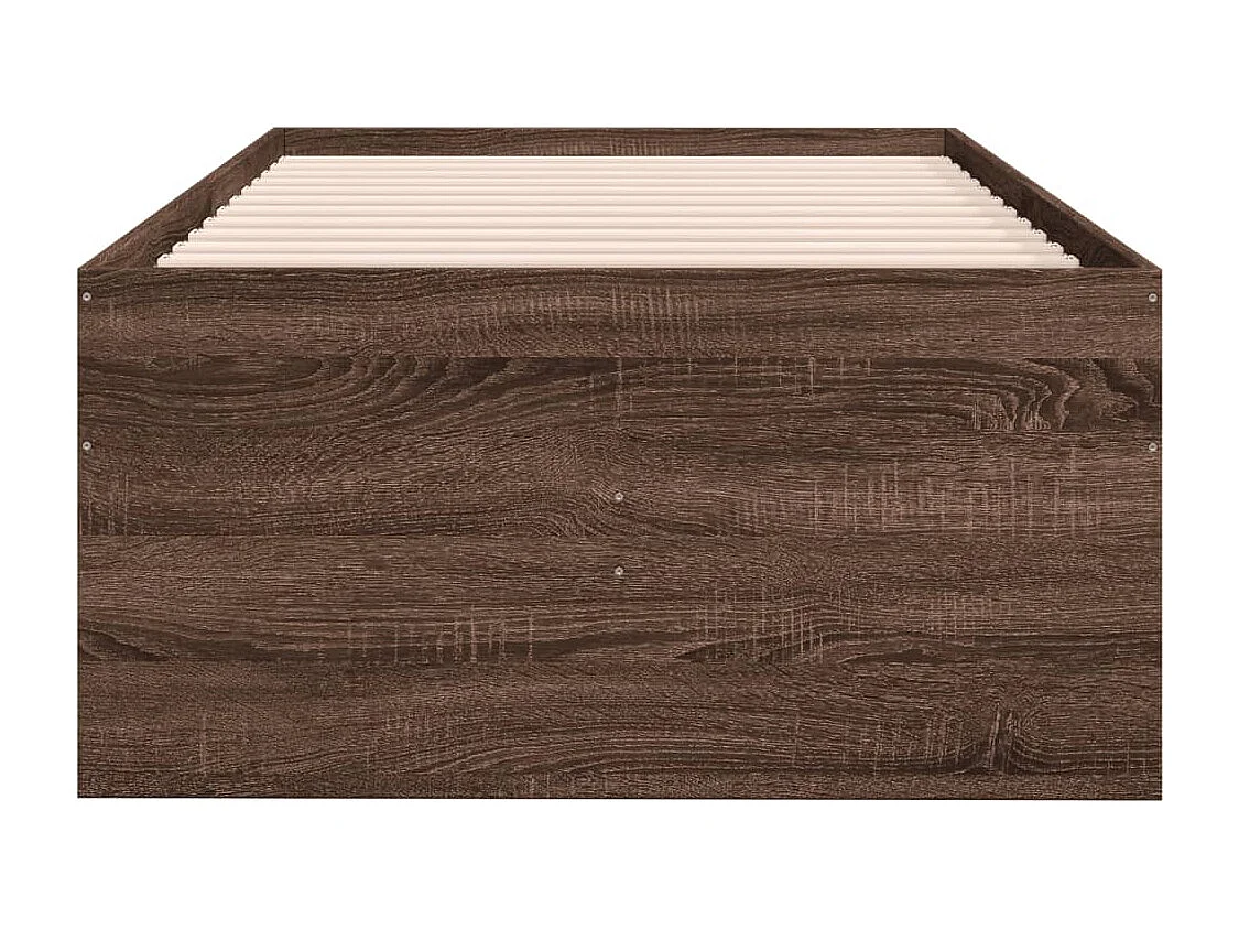 Lit de jour et tiroirs chêne marron 100x200 bois d'ingénierie