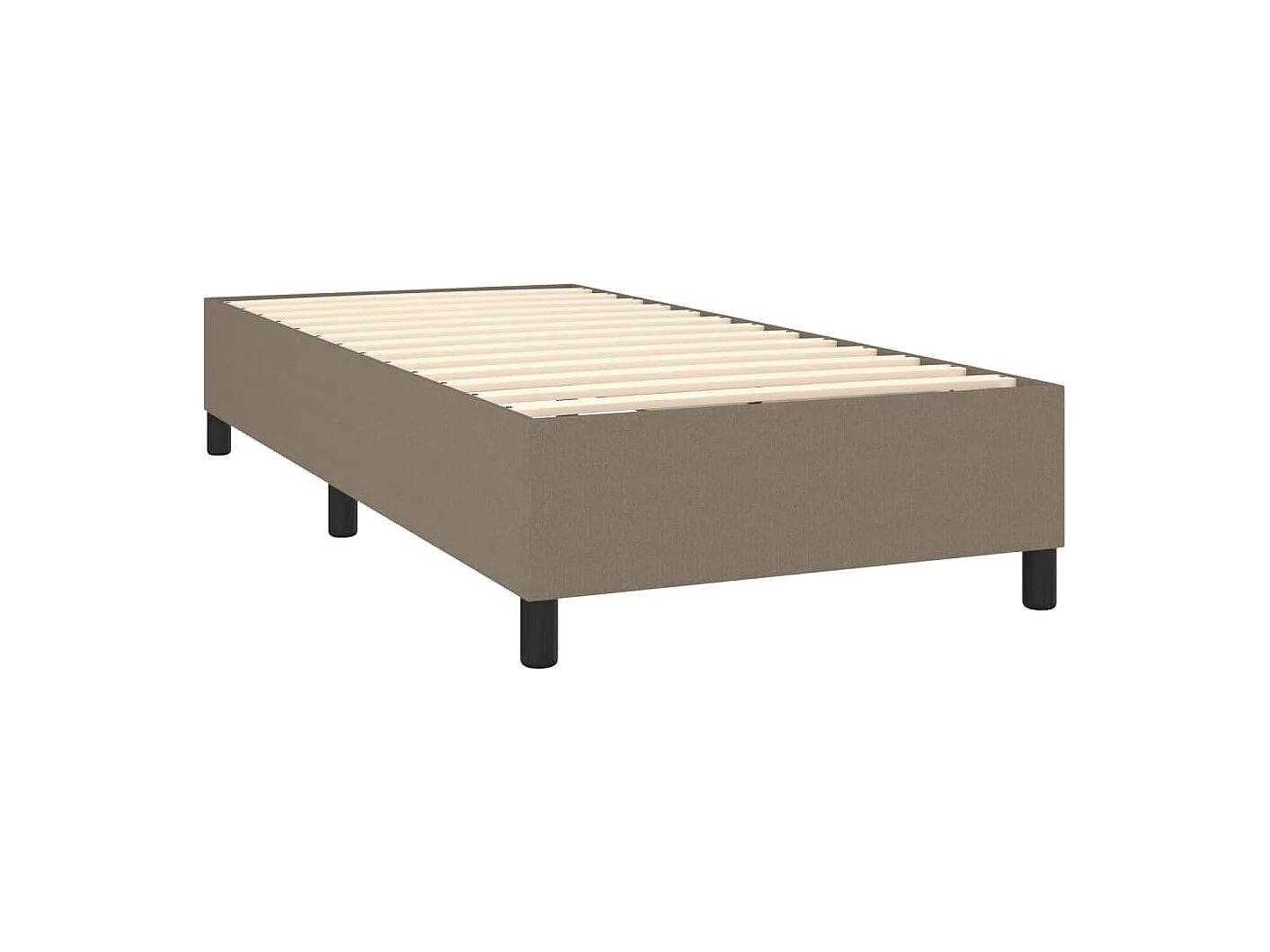 Sommier à lattes de lit et matelas et LED Taupe 90x190 Tissu