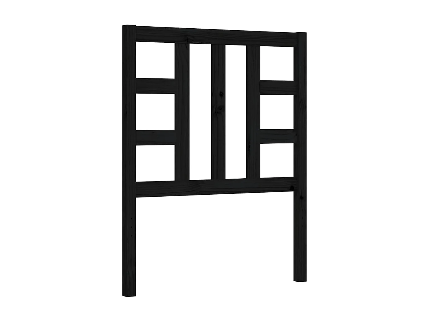 Cadre de lit avec tête de lit noir petit simple bois massif