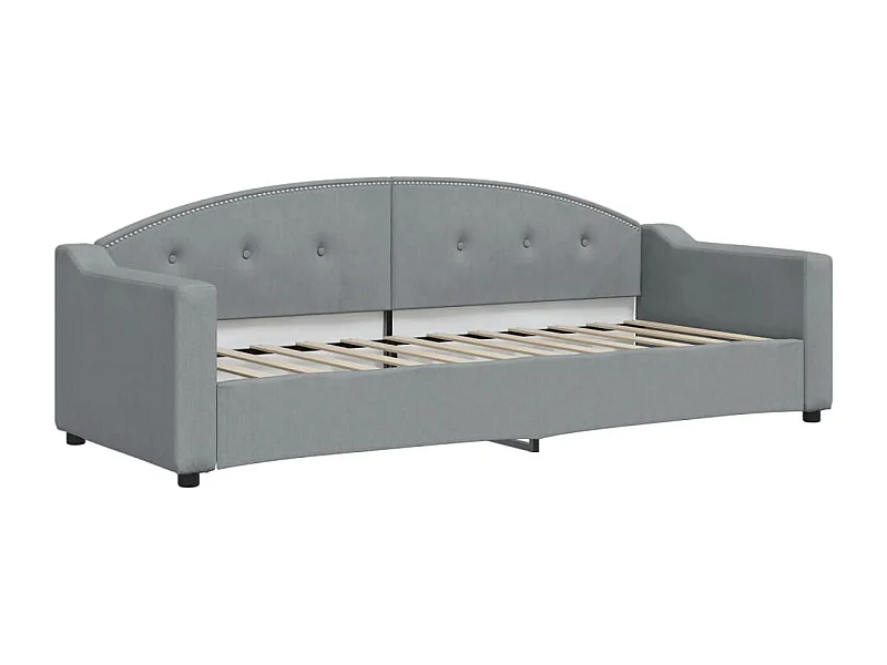 Lit de repos gris clair 80x200 tissu