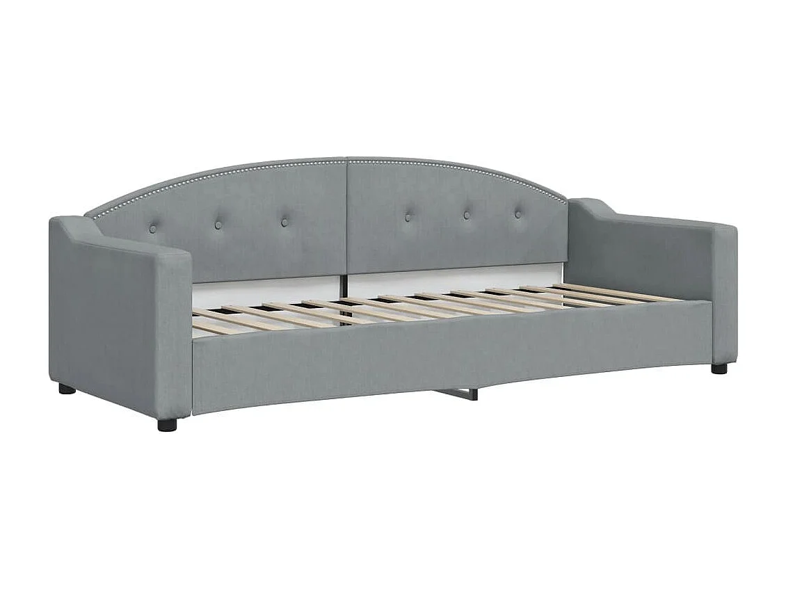 Lit de repos gris clair 80x200 tissu