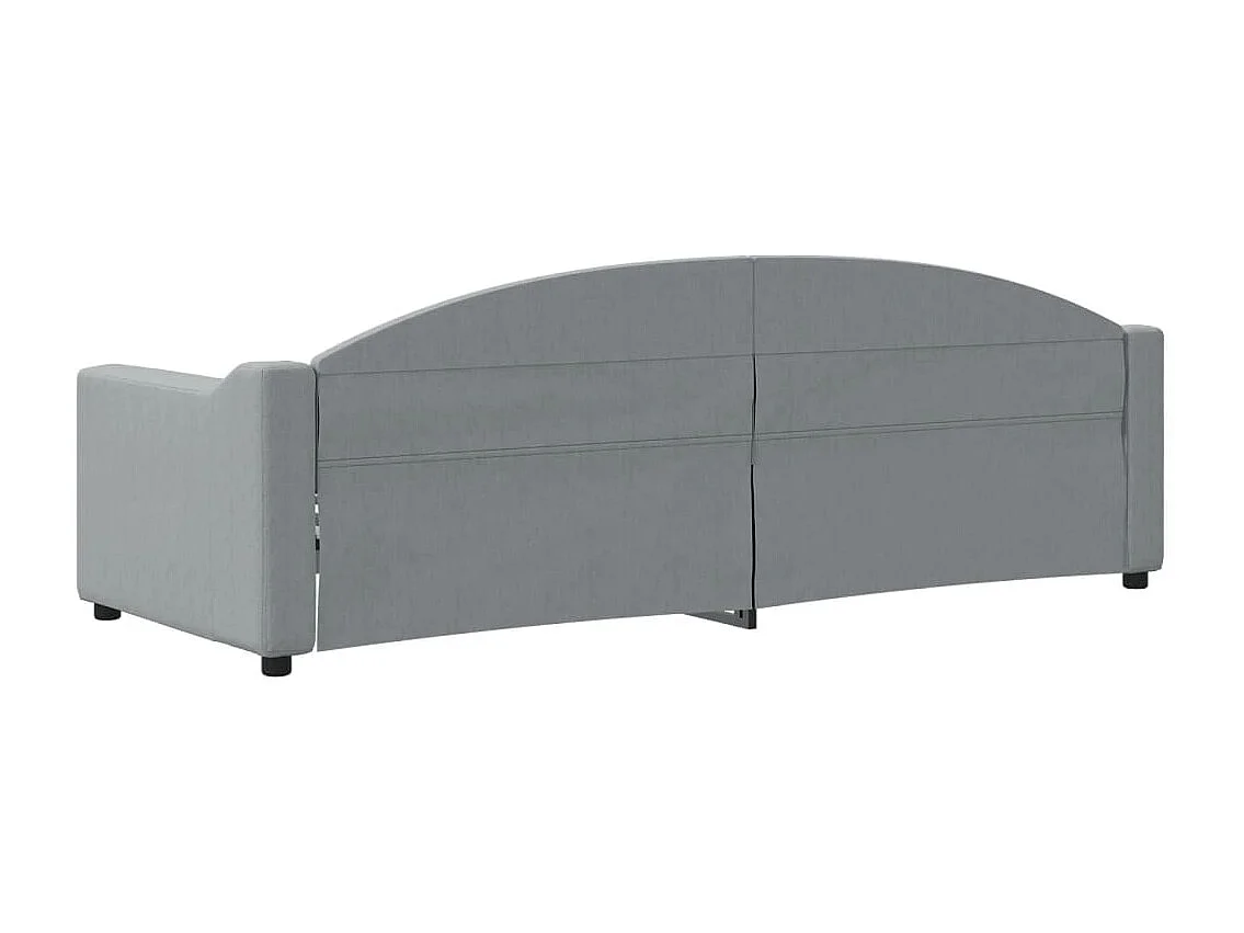 Lit de repos gris clair 80x200 tissu