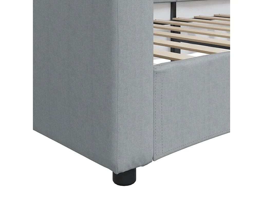 Lit de repos gris clair 80x200 tissu