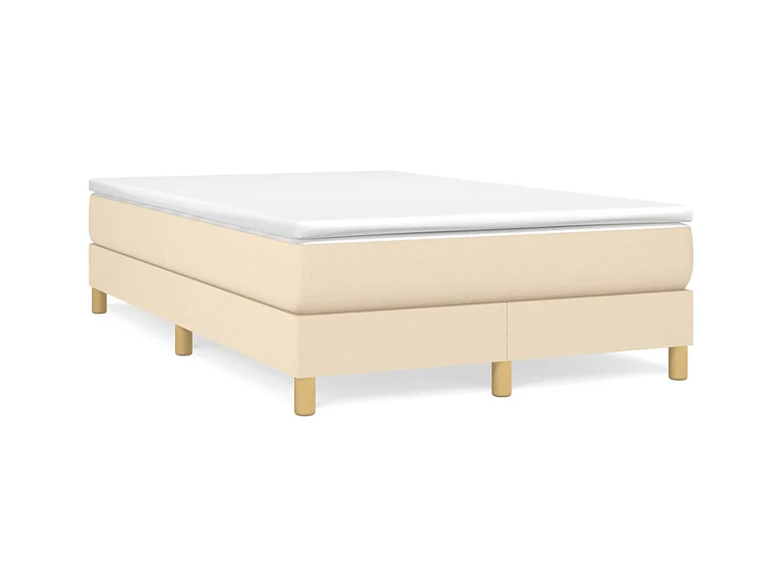 Sommier à lattes de lit avec matelas crème 120x190 tissu