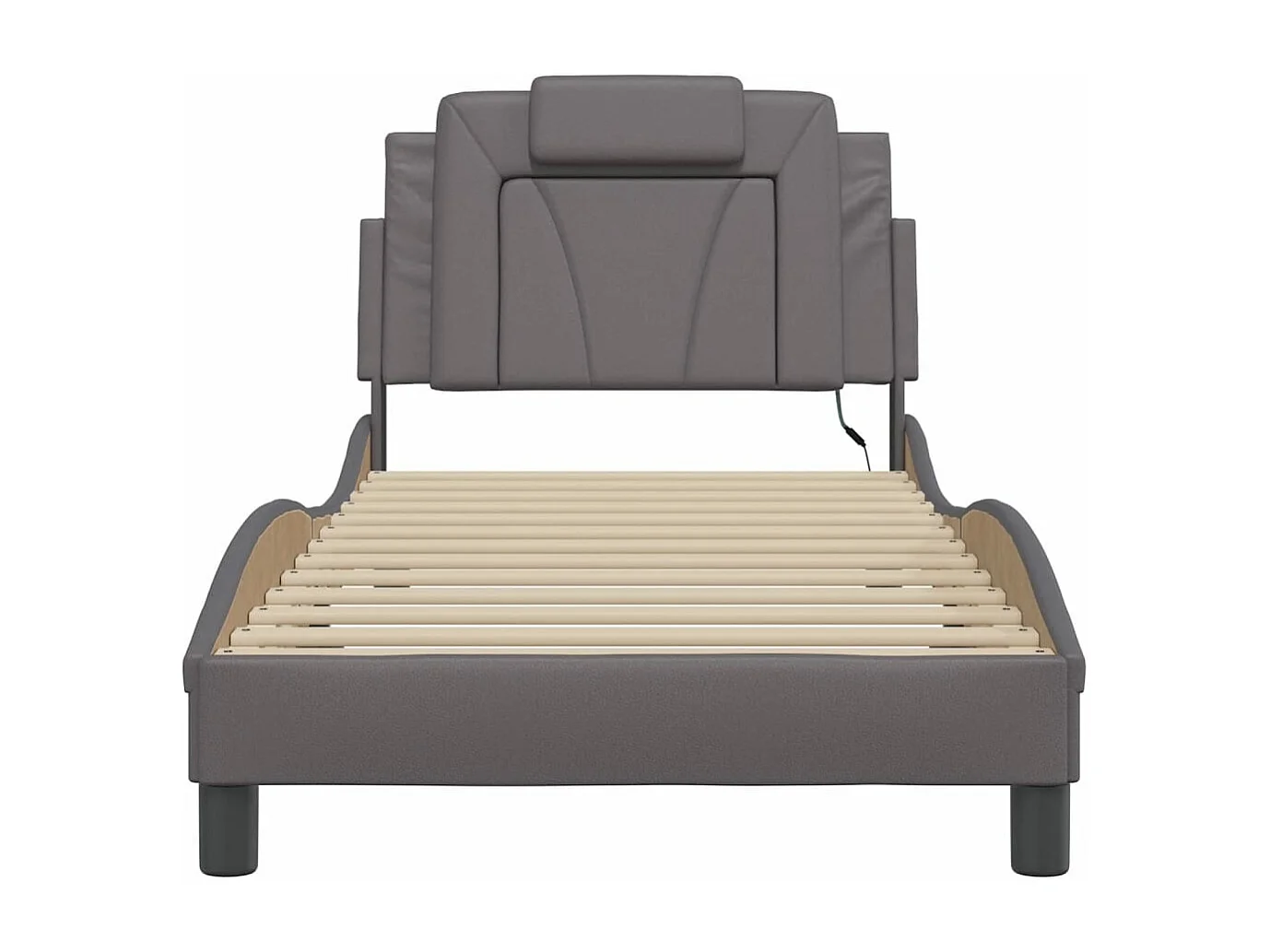Cadre de lit avec lumières LED gris 80x200 similicuir