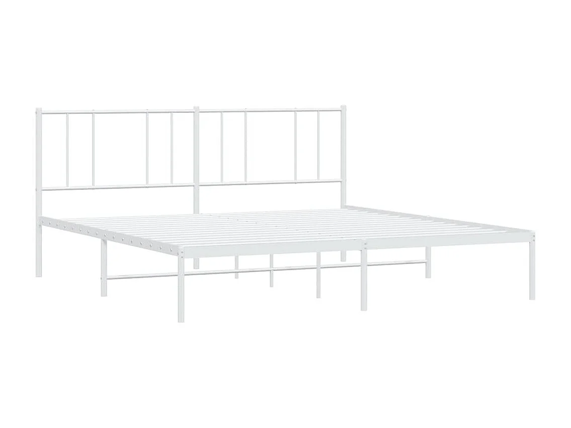 Cadre de lit métal avec tête de lit blanc 200x200