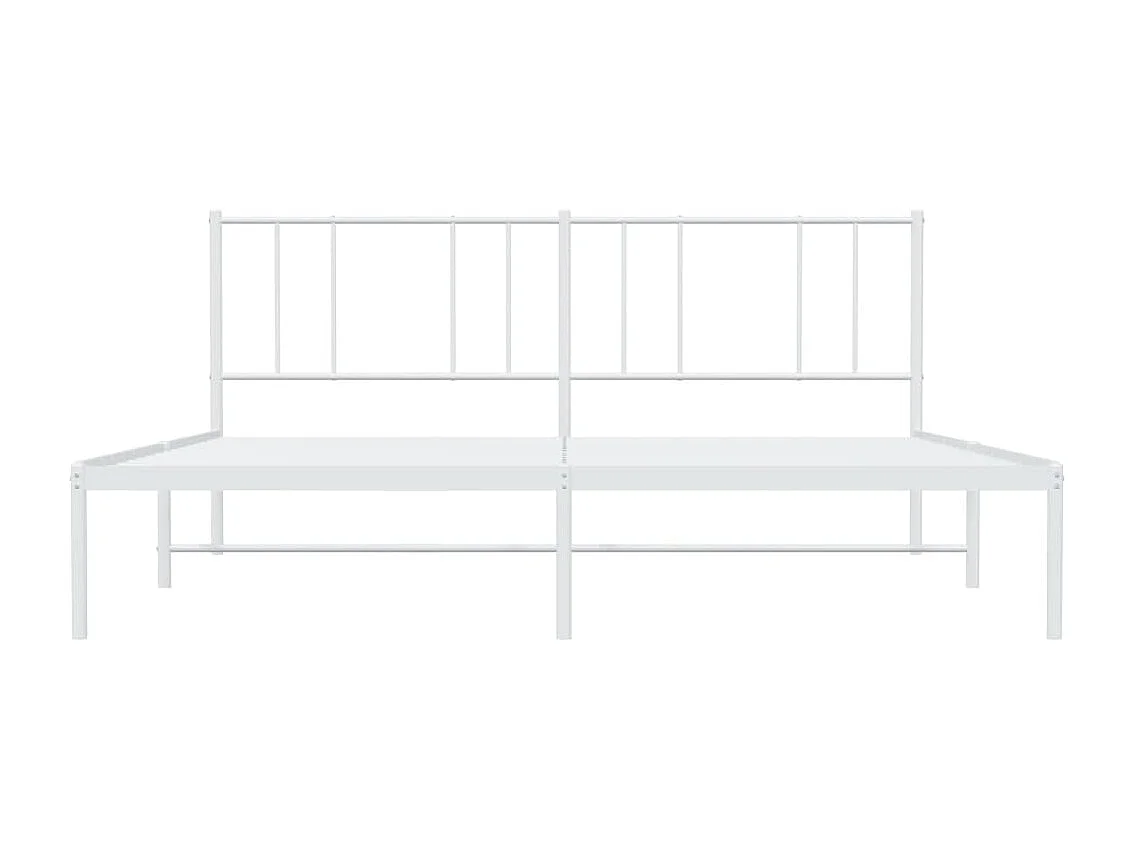 Cadre de lit métal avec tête de lit blanc 200x200