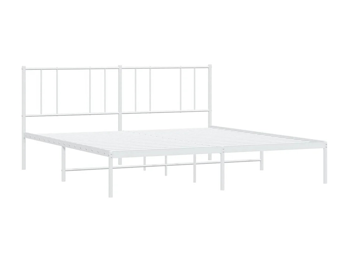 Cadre de lit métal avec tête de lit blanc 200x200