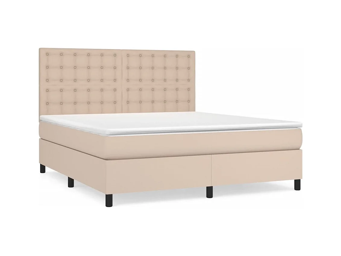 Sommier à lattes de lit avec matelas Cappuccino 160x200