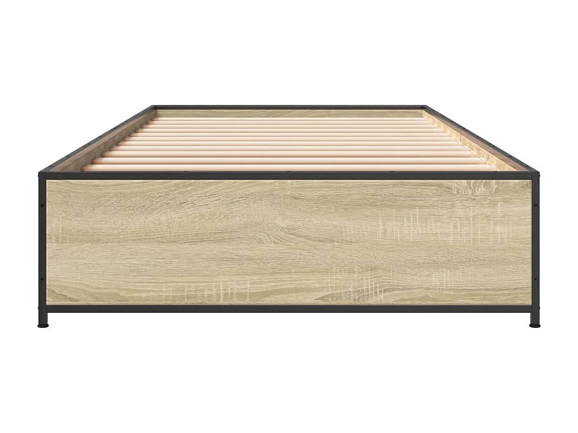 Cadre de lit chêne sonoma 75x190 bois d'ingénierie et métal