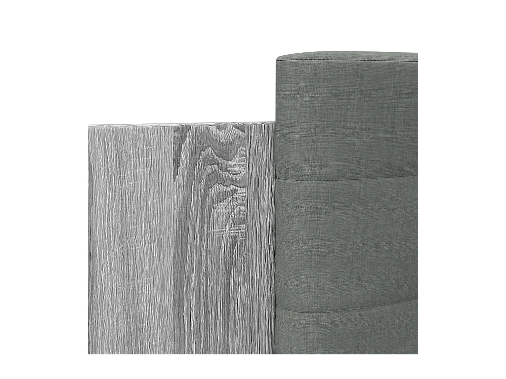 Cadre de lit tête de lit et lumières LED sonoma gris 90x190