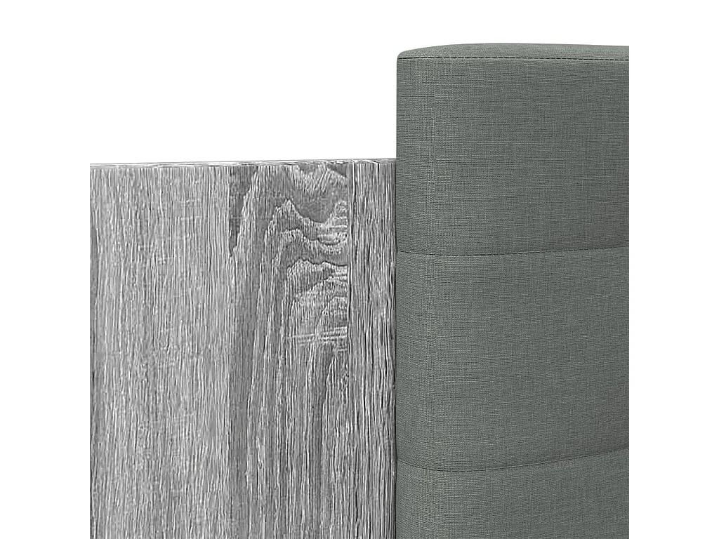 Cadre de lit tête de lit et lumières LED sonoma gris 90x190