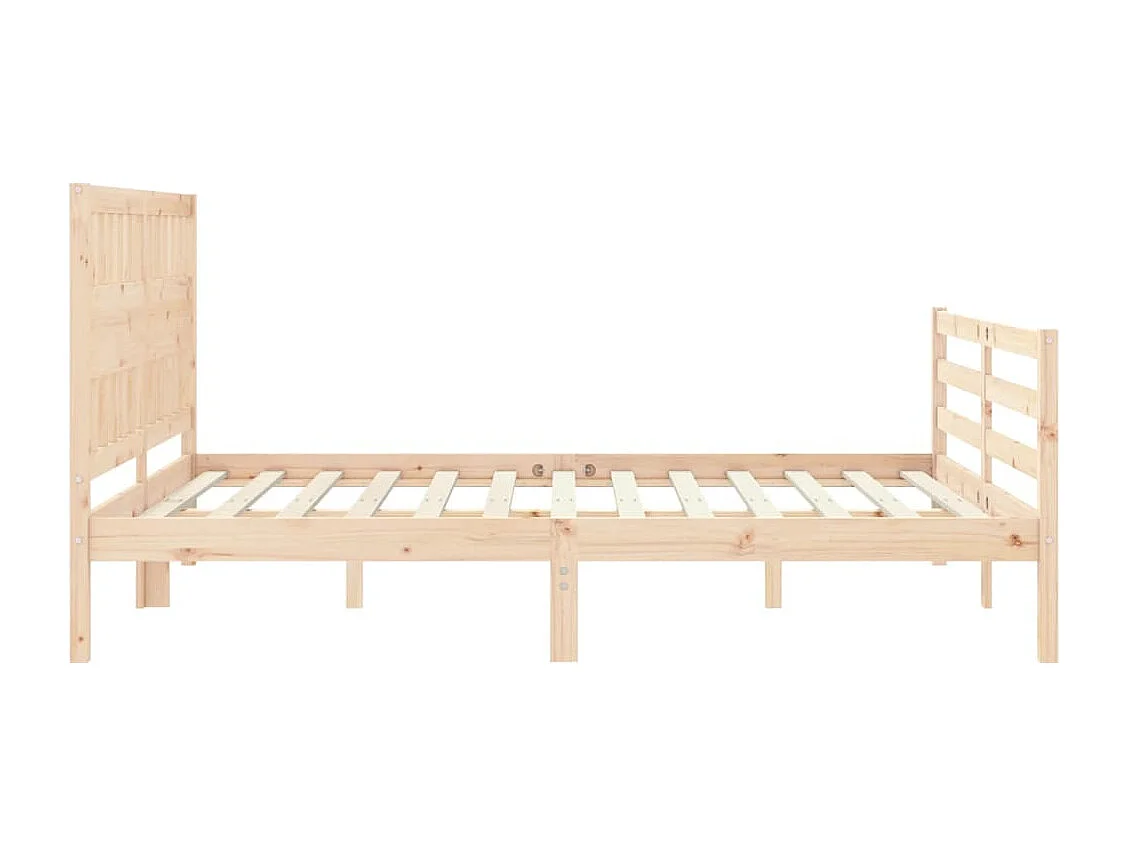 Cadre de lit avec tête de lit king size bois massif