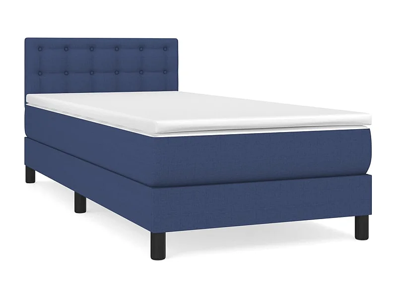 Sommier à lattes de lit avec matelas Bleu 90x200 Tissu