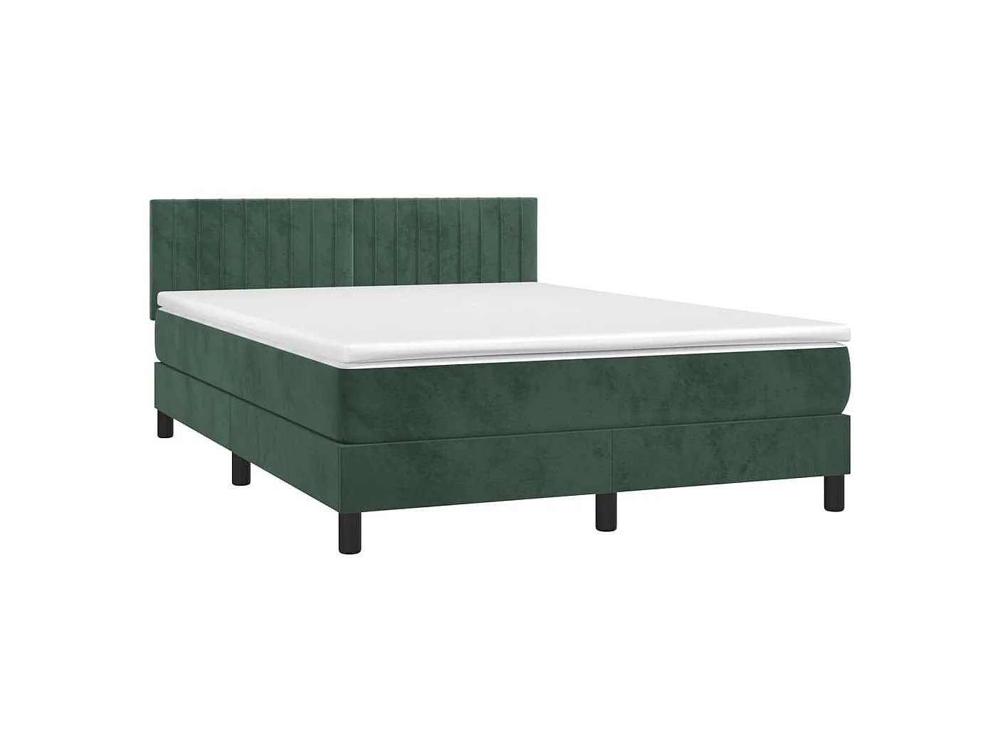 Sommier à lattes de lit avec matelas LED Vert foncé 140x200