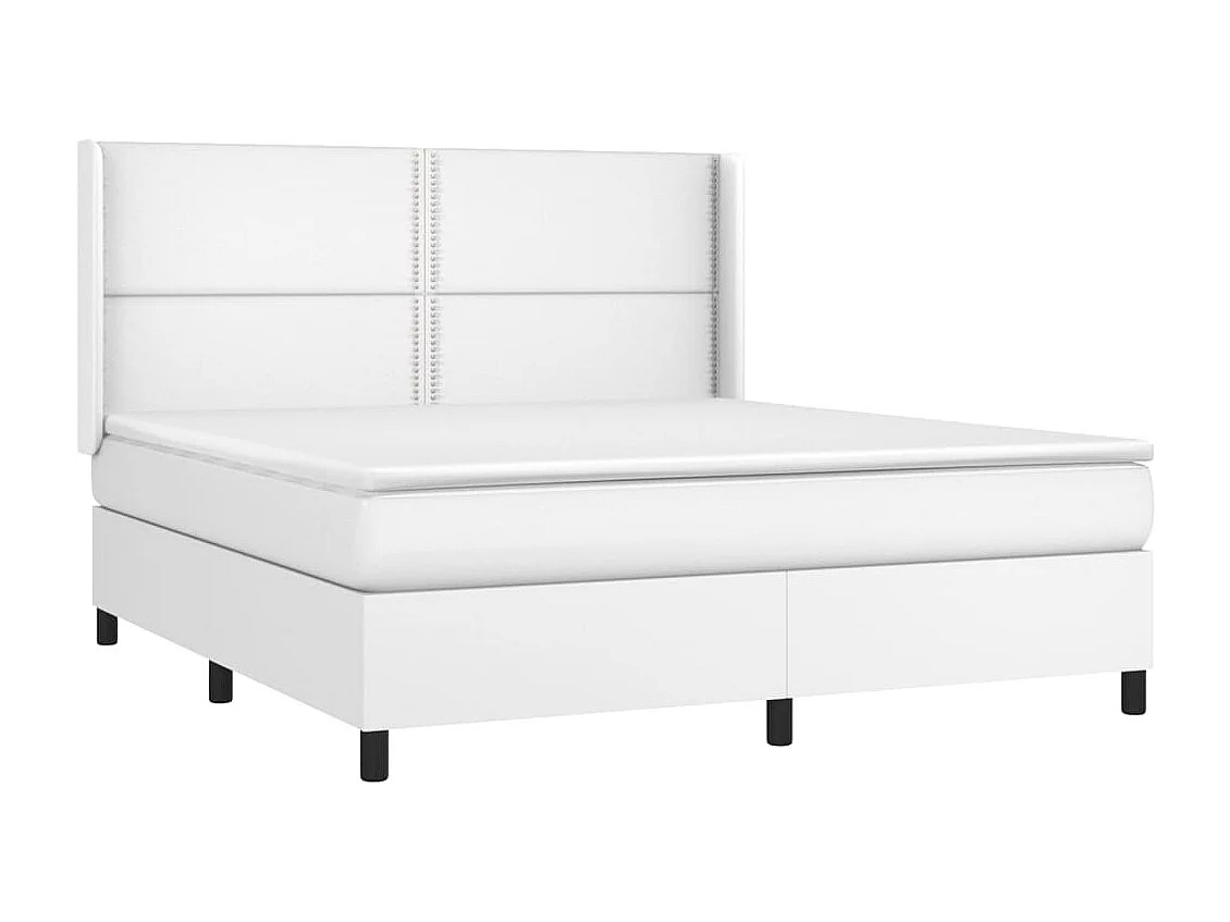 Sommier à lattes de lit avec matelas Blanc 180x200 Similicuir