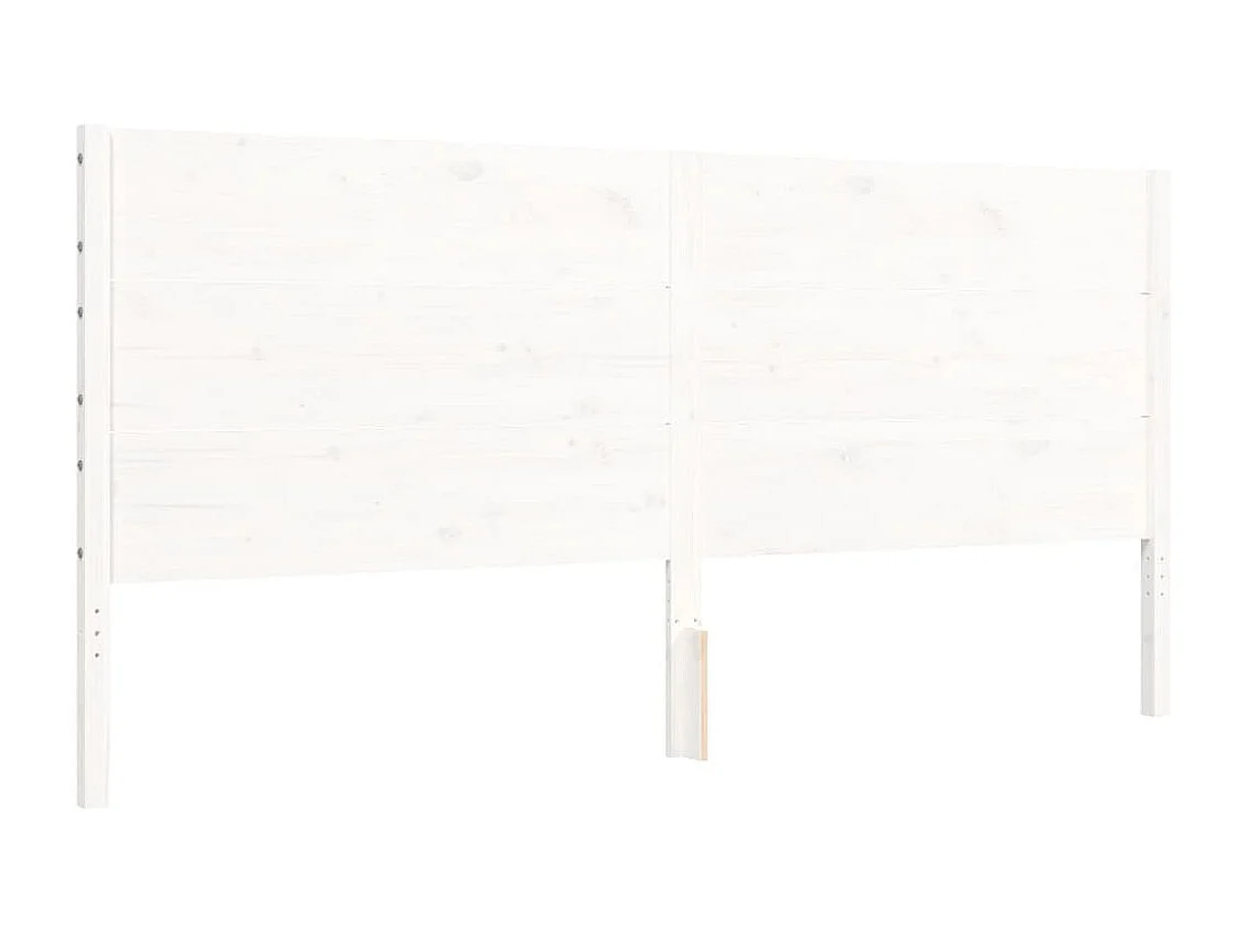 Cadre de lit avec tête de lit blanc 200x200 bois massif