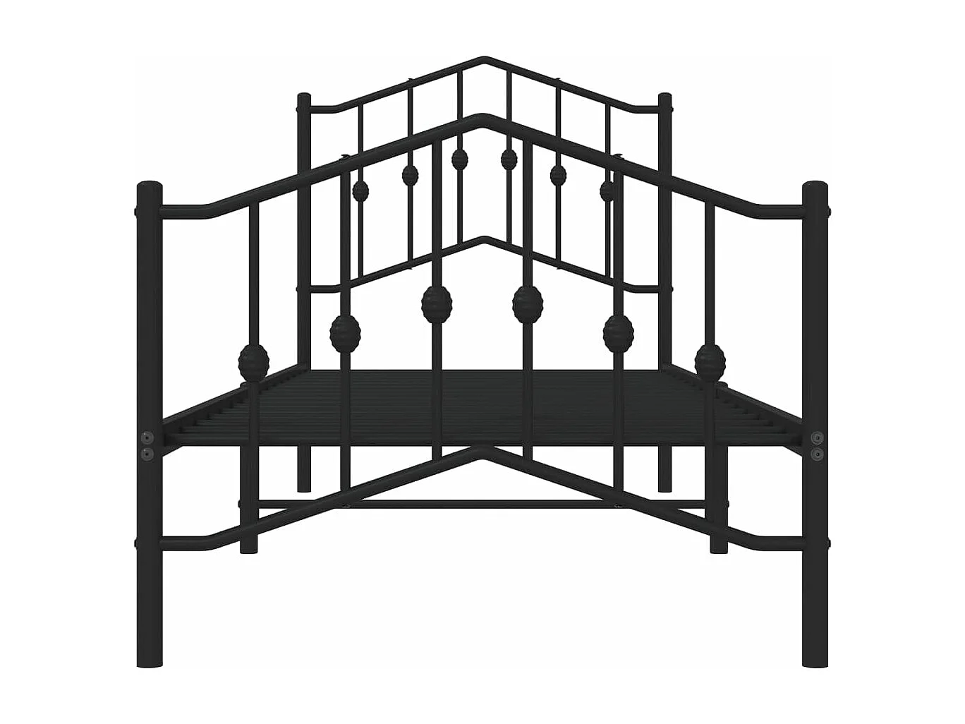 Cadre de lit métal avec tête de lit-pied de lit noir 80x200