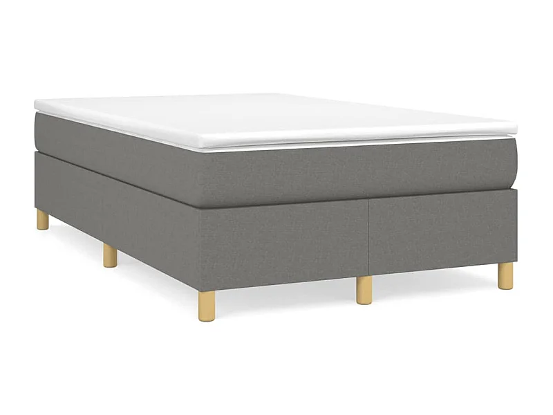Sommier à lattes de lit avec matelas gris foncé 120x190 tissu