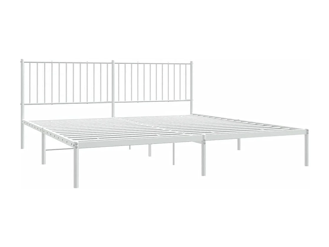 Cadre de lit métal avec tête de lit blanc 200x200