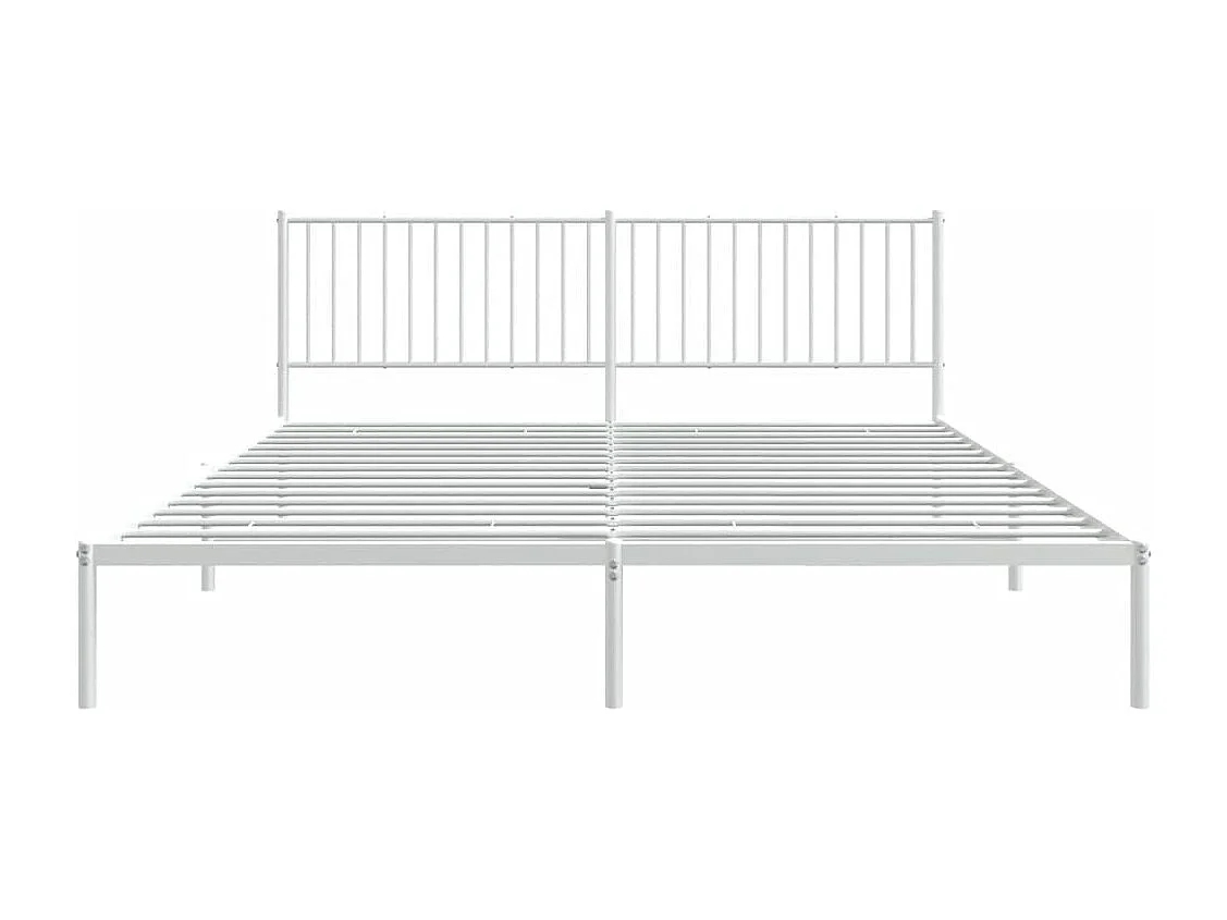 Cadre de lit métal avec tête de lit blanc 200x200