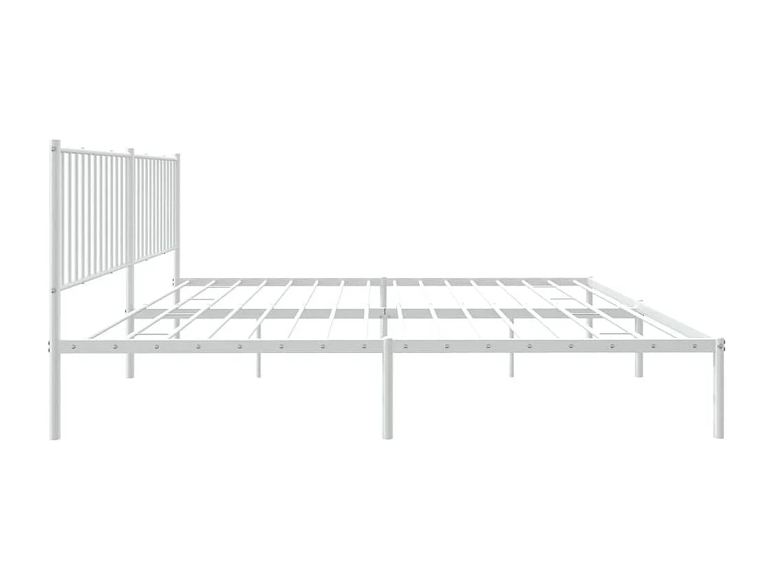 Cadre de lit métal avec tête de lit blanc 200x200