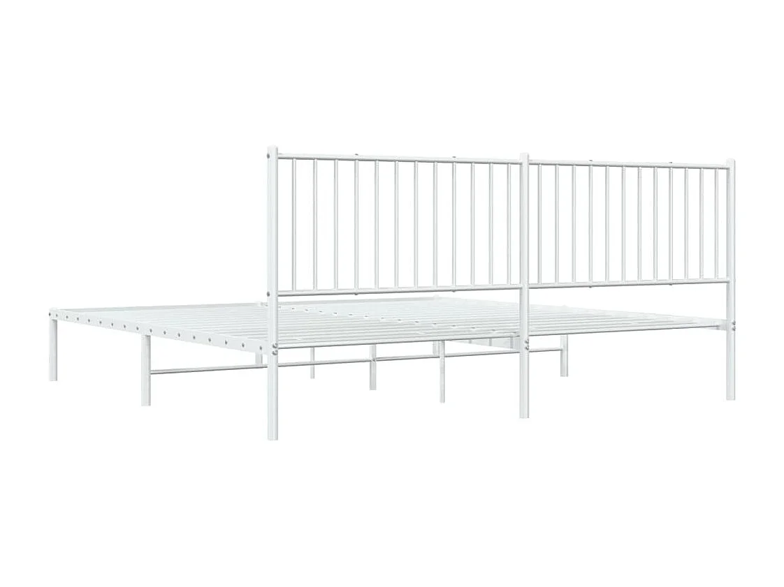 Cadre de lit métal avec tête de lit blanc 200x200