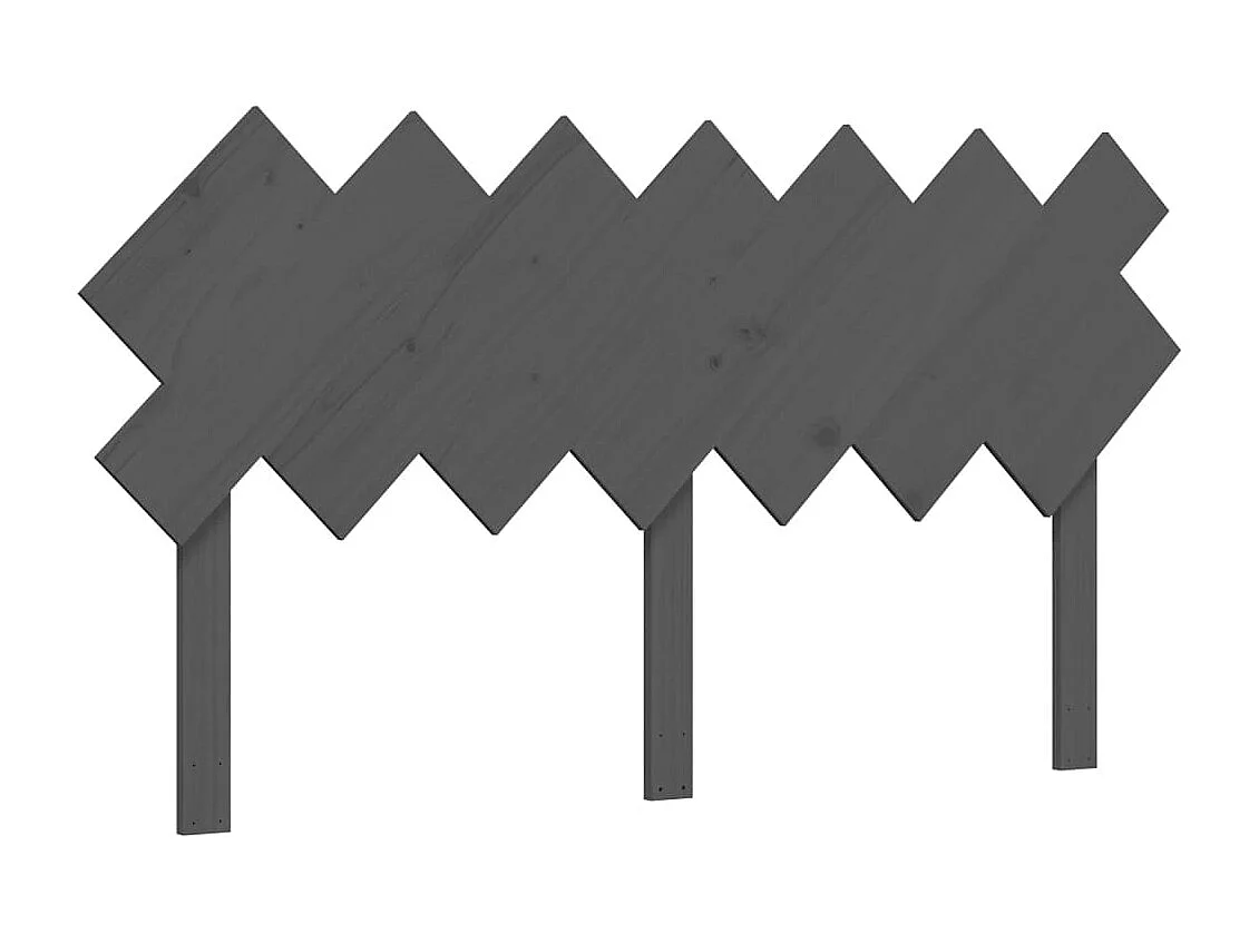 Cadre de lit avec tête de lit gris 140x190 bois massif