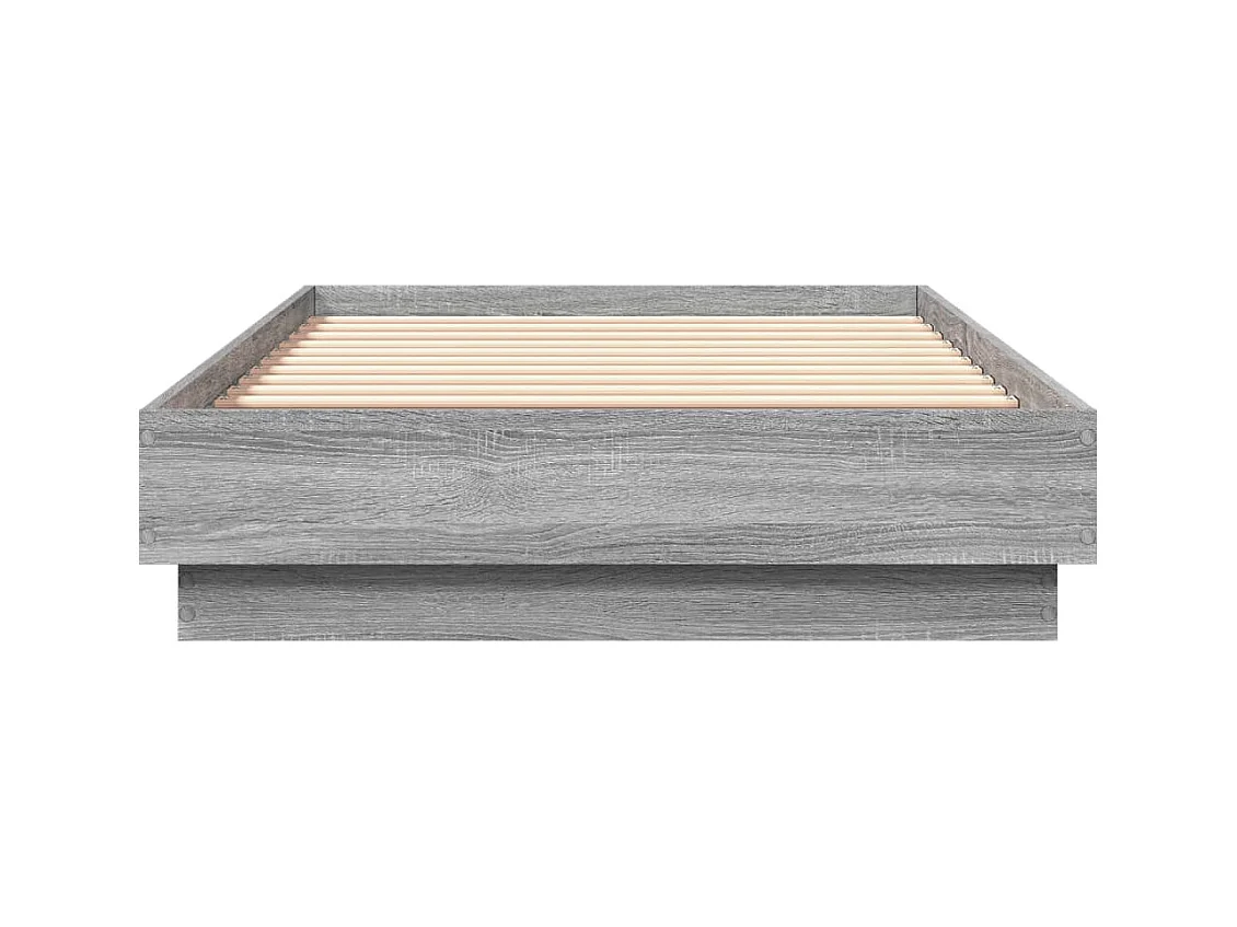 vidaXL Estructura de cama con luces LED gris Sonoma 75x190 cm