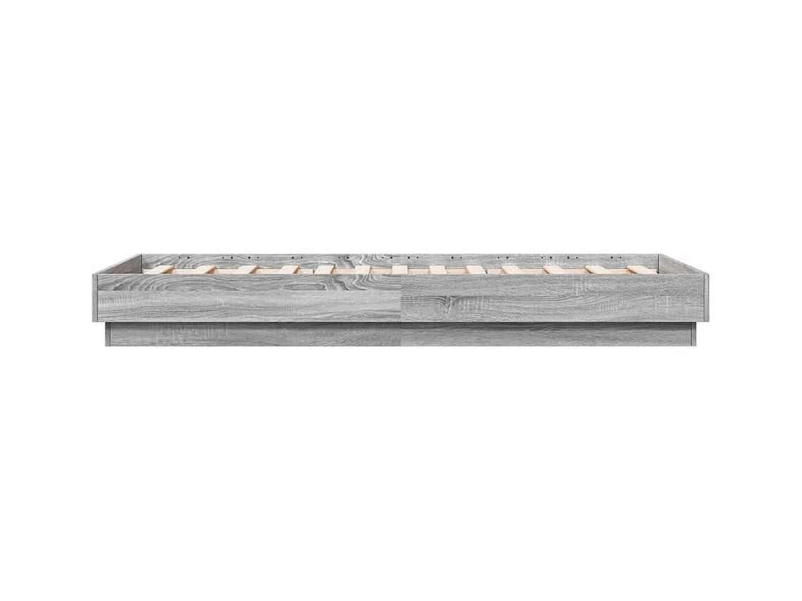 vidaXL Estructura de cama con luces LED gris Sonoma 75x190 cm