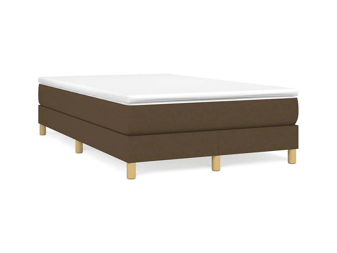 Sommier à lattes de lit et matelas marron foncé 120x190 tissu