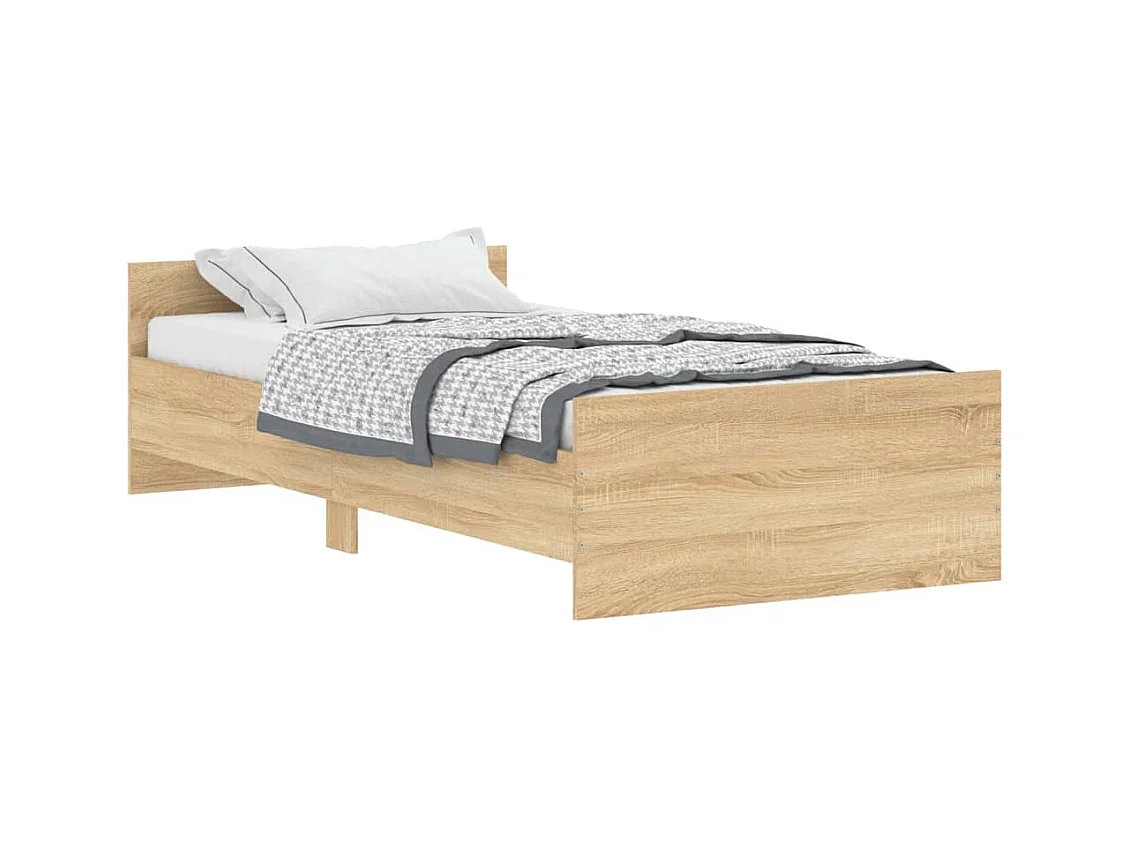 Cadre de lit chêne sonoma 100x200 bois d'ingénierie