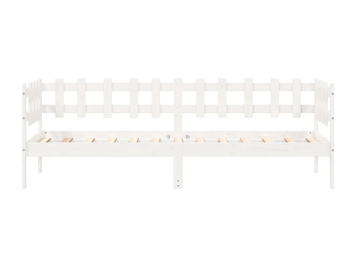 Lit de jour Blanc 90x200 Bois de pin massif