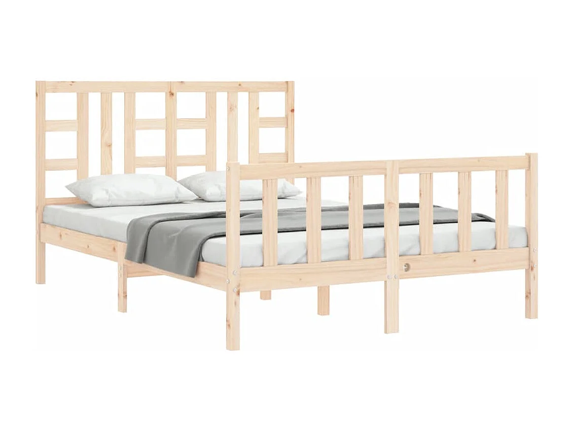 Cadre de lit avec tête de lit 160x200 bois massif