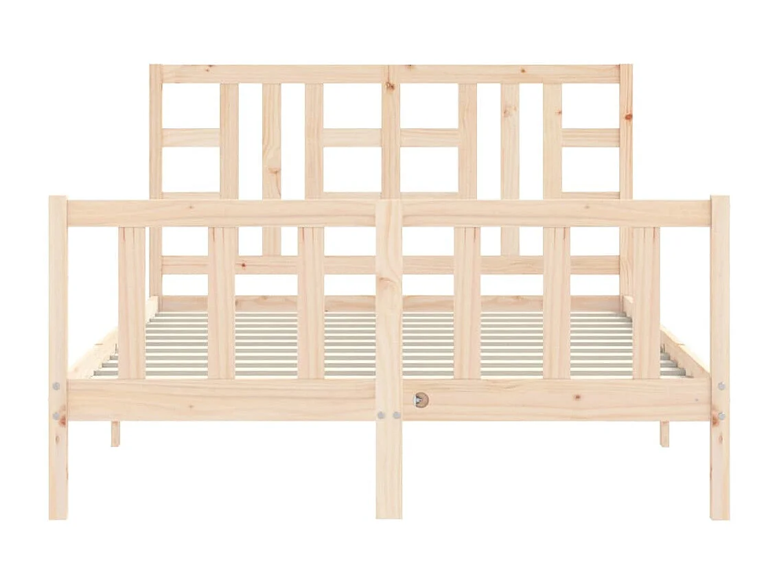 Cadre de lit avec tête de lit 160x200 bois massif