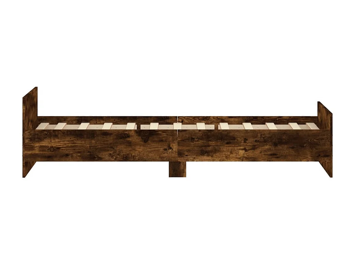Cadre de lit chêne fumé 100x200 bois d'ingénierie
