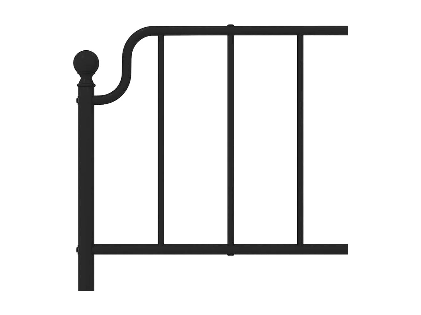 Cadre de lit métal avec tête de lit noir 183x213