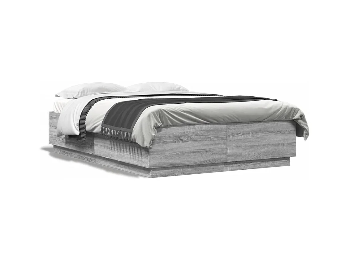 Cadre de lit sonoma gris 120x200 bois d'ingénierie