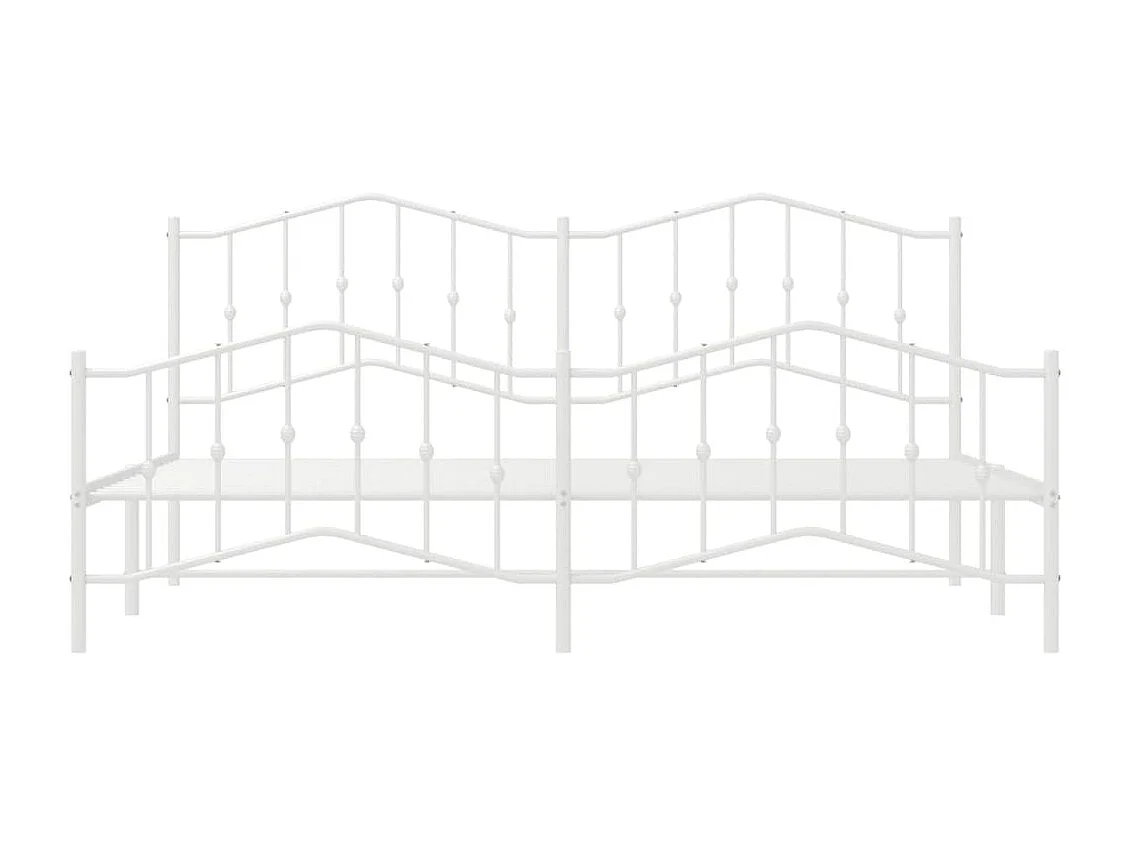 Cadre de lit métal avec tête de lit-pied de lit blanc 193x203