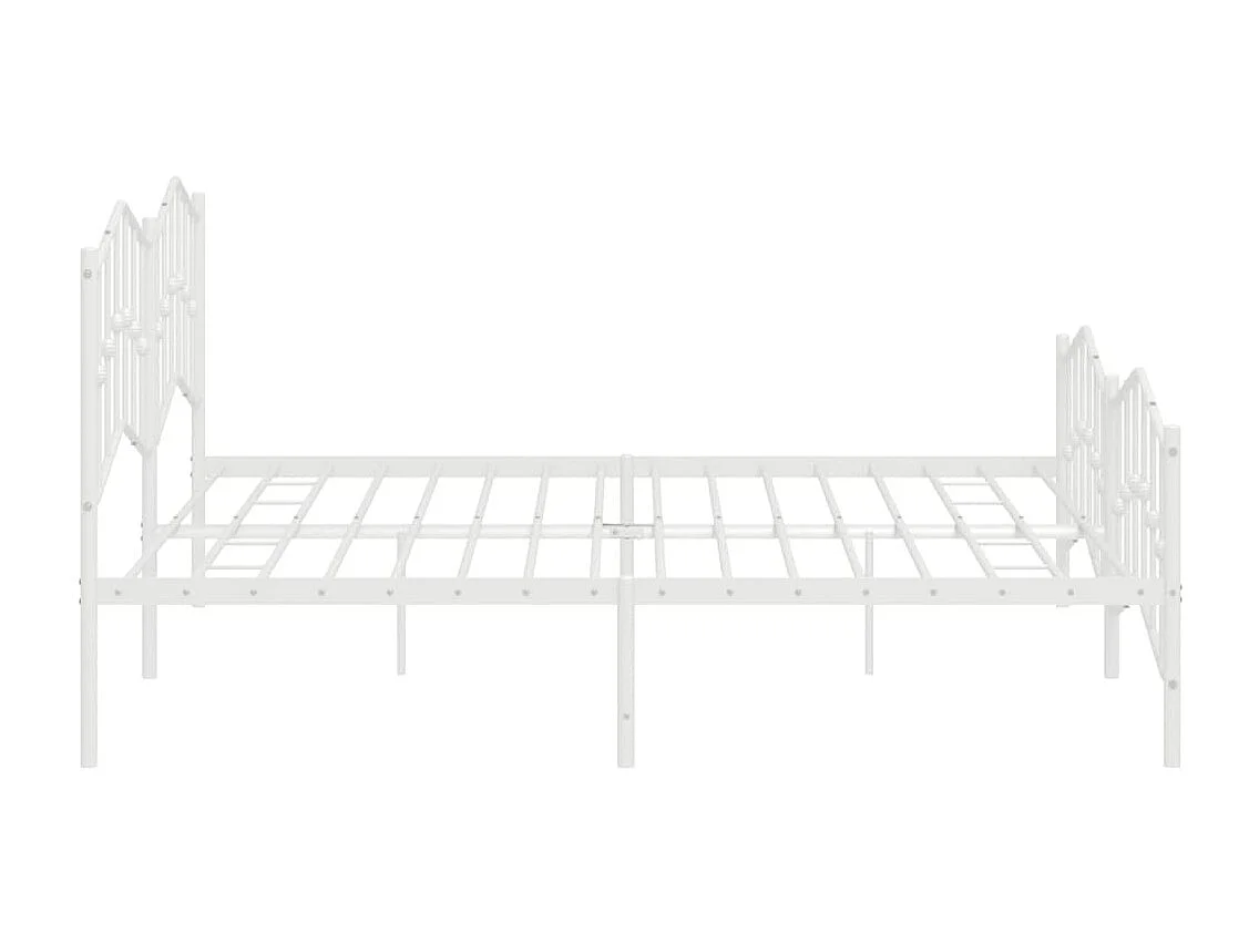 Cadre de lit métal avec tête de lit-pied de lit blanc 193x203