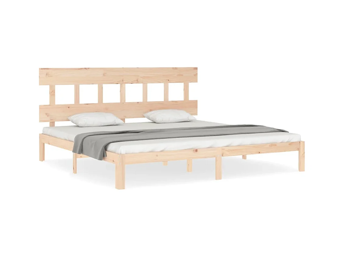 Cadre de lit avec tête de lit 200x200 bois massif