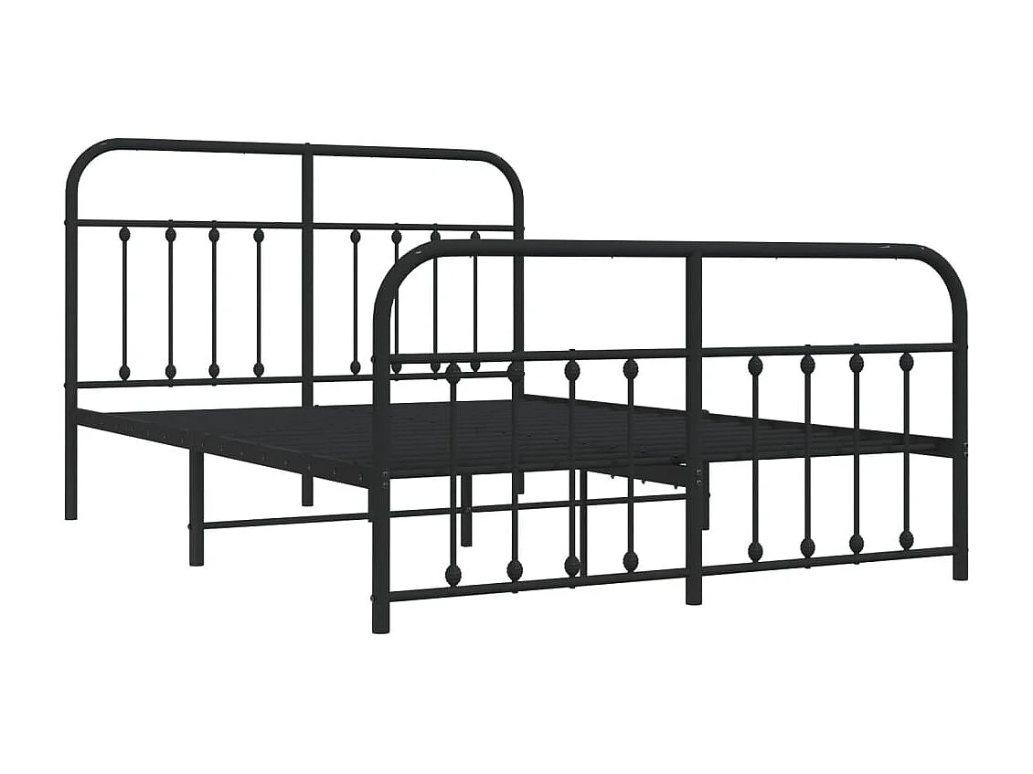 Cadre de lit métal avec tête de lit-pied de lit noir 140x200