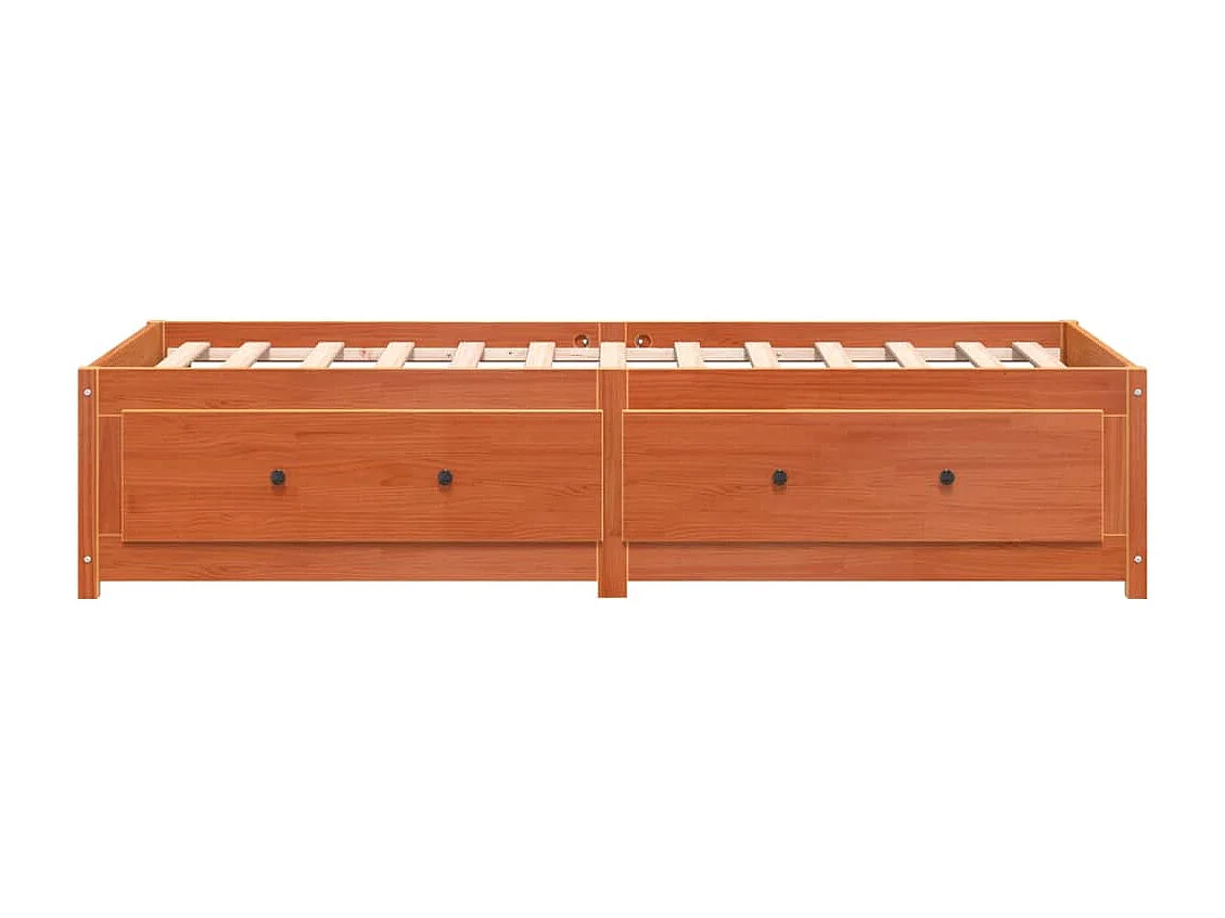 Lit de jour marron 75x190 bois de pin massif