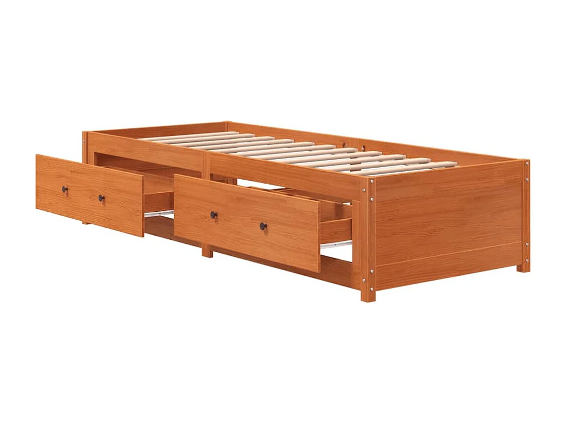 Lit de jour marron 75x190 bois de pin massif