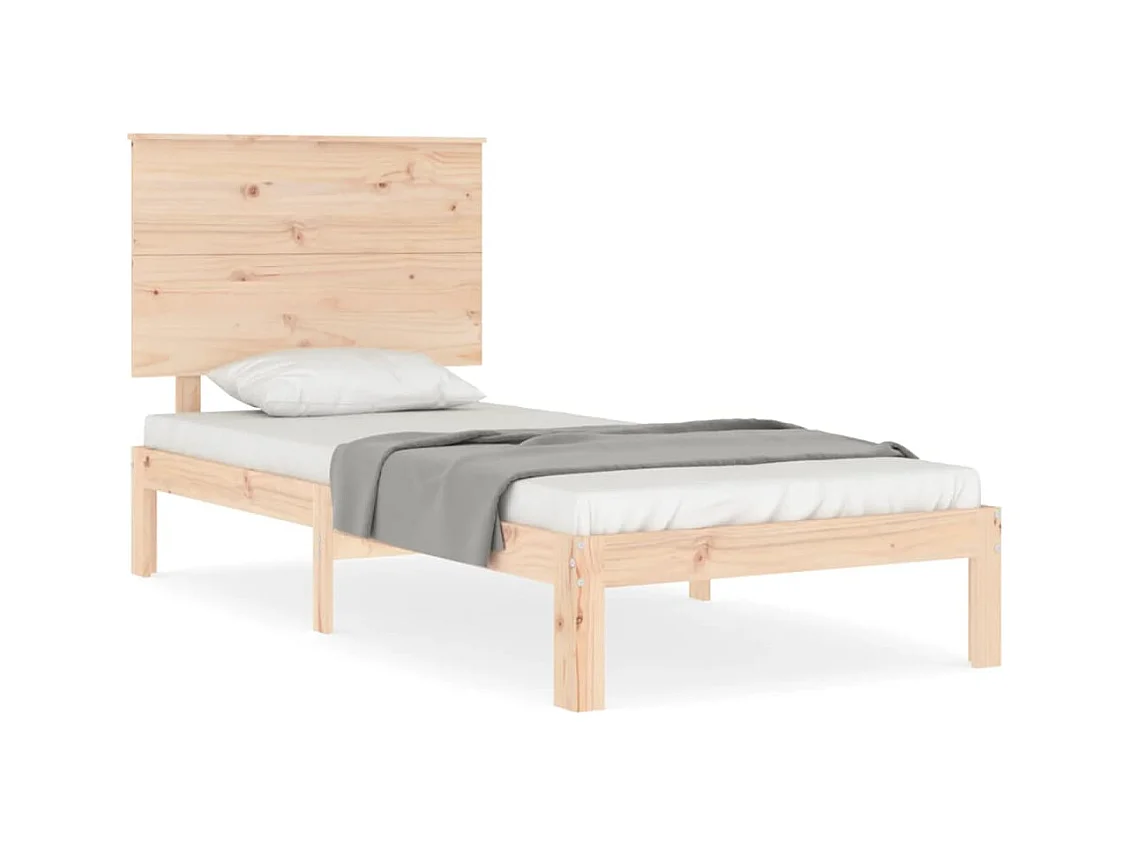 Cadre de lit avec tête de lit 90x200 bois massif