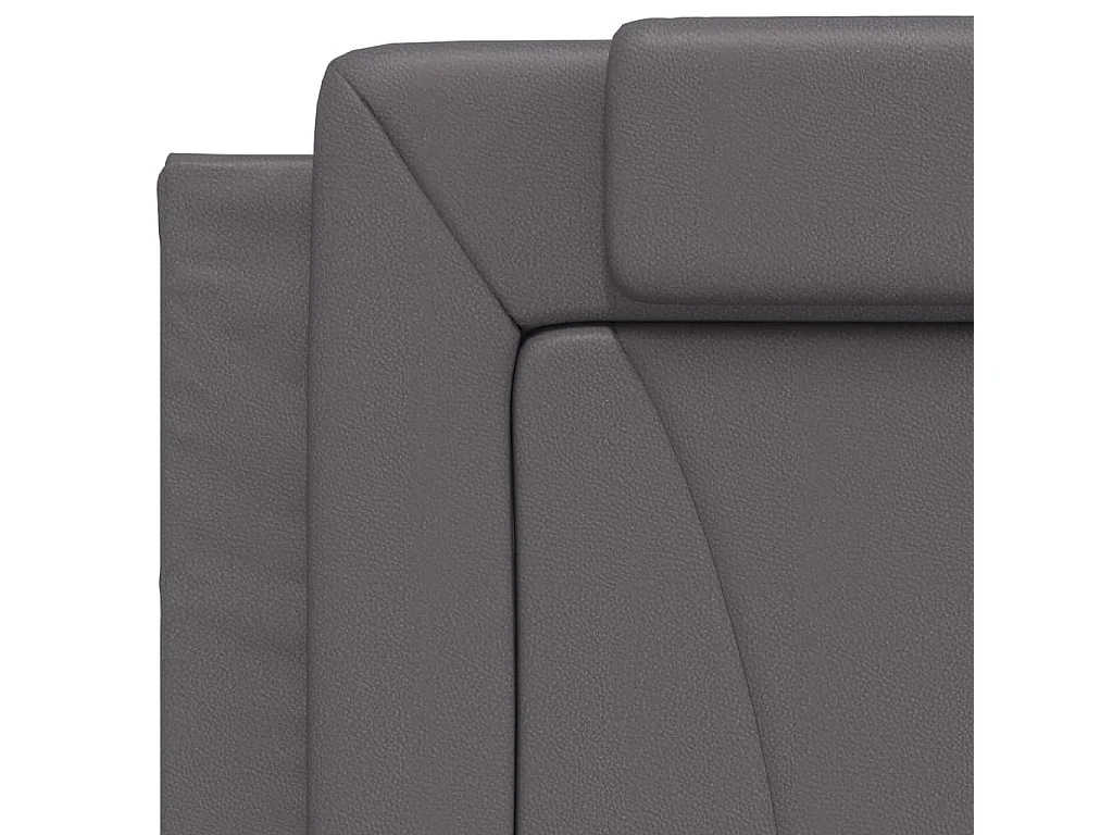 Lit avec matelas gris 90x200 similicuir