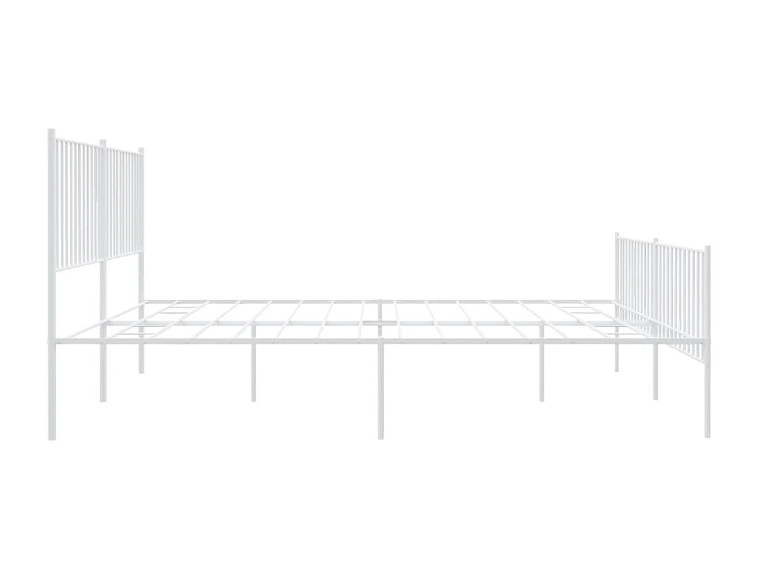 Cadre de lit métal avec tête de lit-pied de lit blanc 183x213