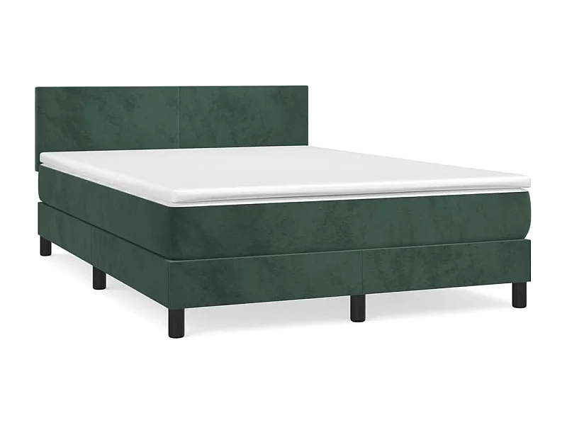 Sommier à lattes de lit et matelas Vert foncé 140x190 Velours